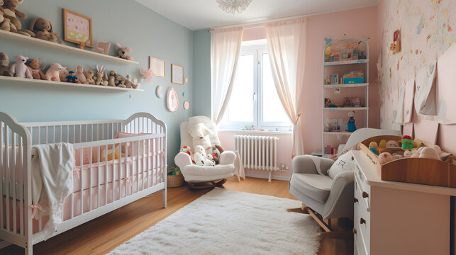 חדר ילדים משולב עם צבעים ניגודיים
